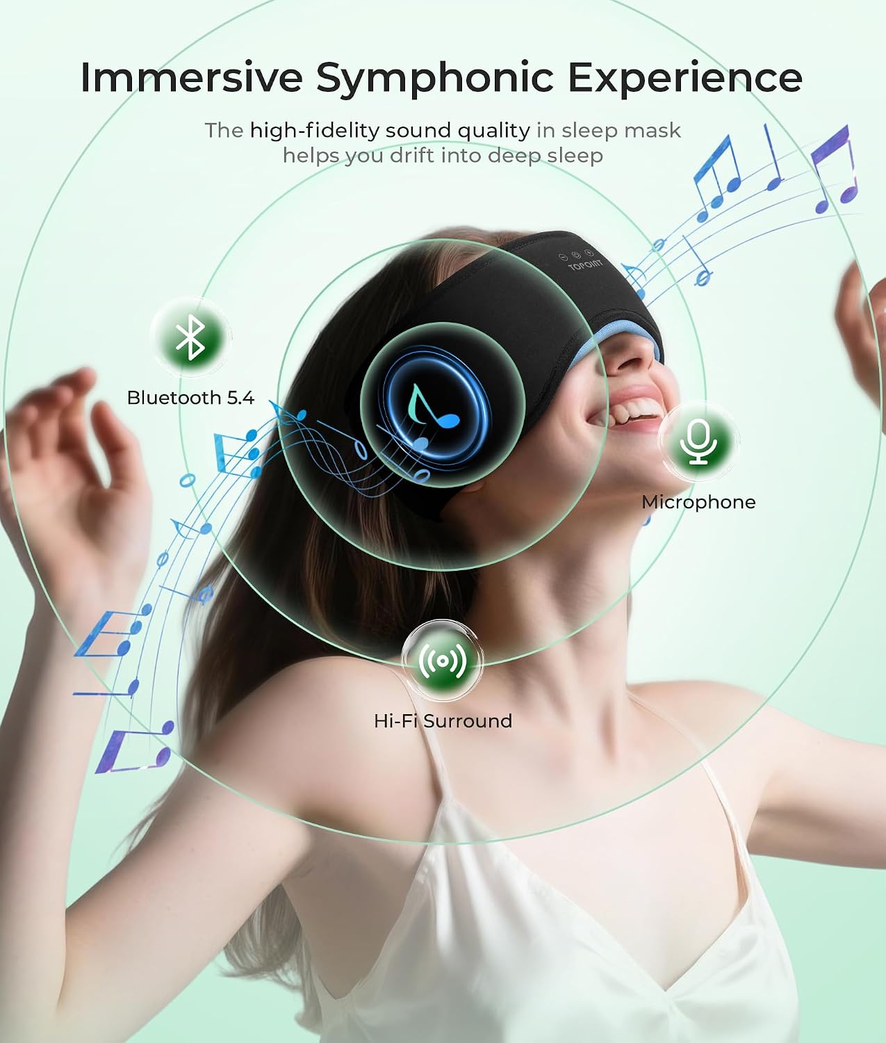 Thumbnail 3 de TOPOINT Sleep Mask Headphones Bluetooth 5.4