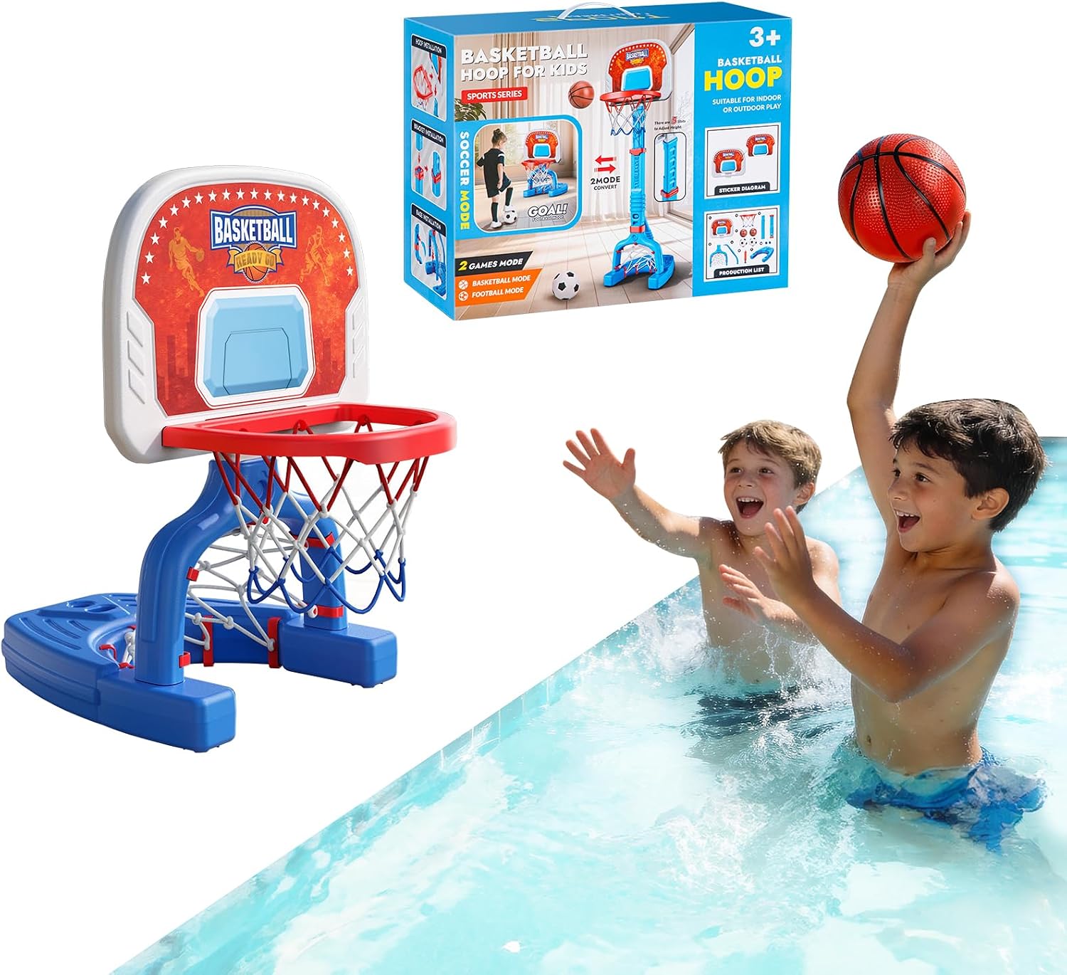 Detalle 2 de FLMAQE Toddler Basketball Hoop 53.15 in