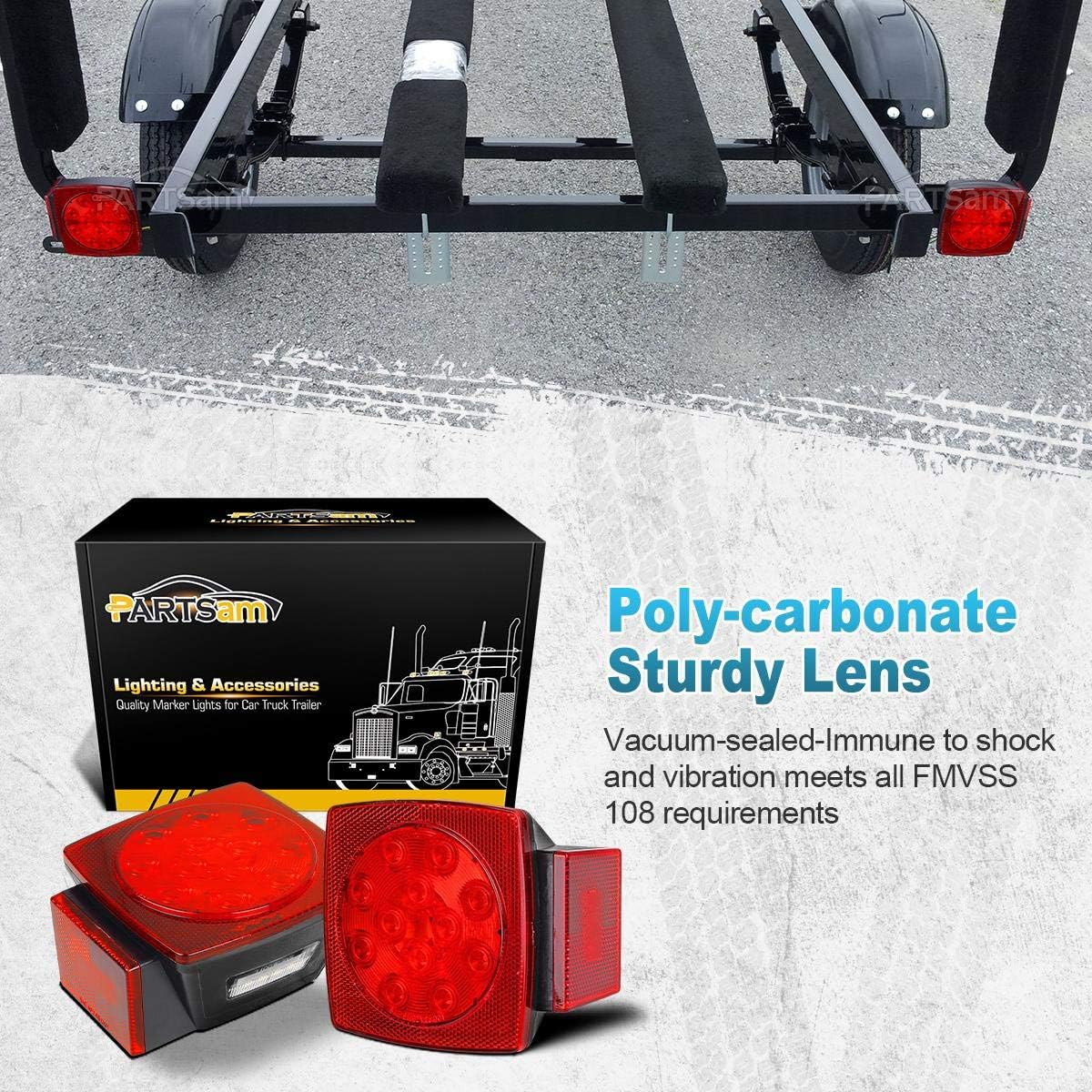 Thumbnail 2 de Partsam 12V Square LED Trailer Light 12V