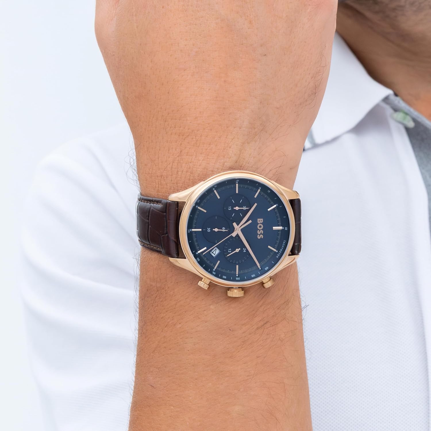 Thumbnail 5 de BOSS Orologio Cronografo al Quarzo Collezione Gregor da uomo – cinturino pelle marrone
