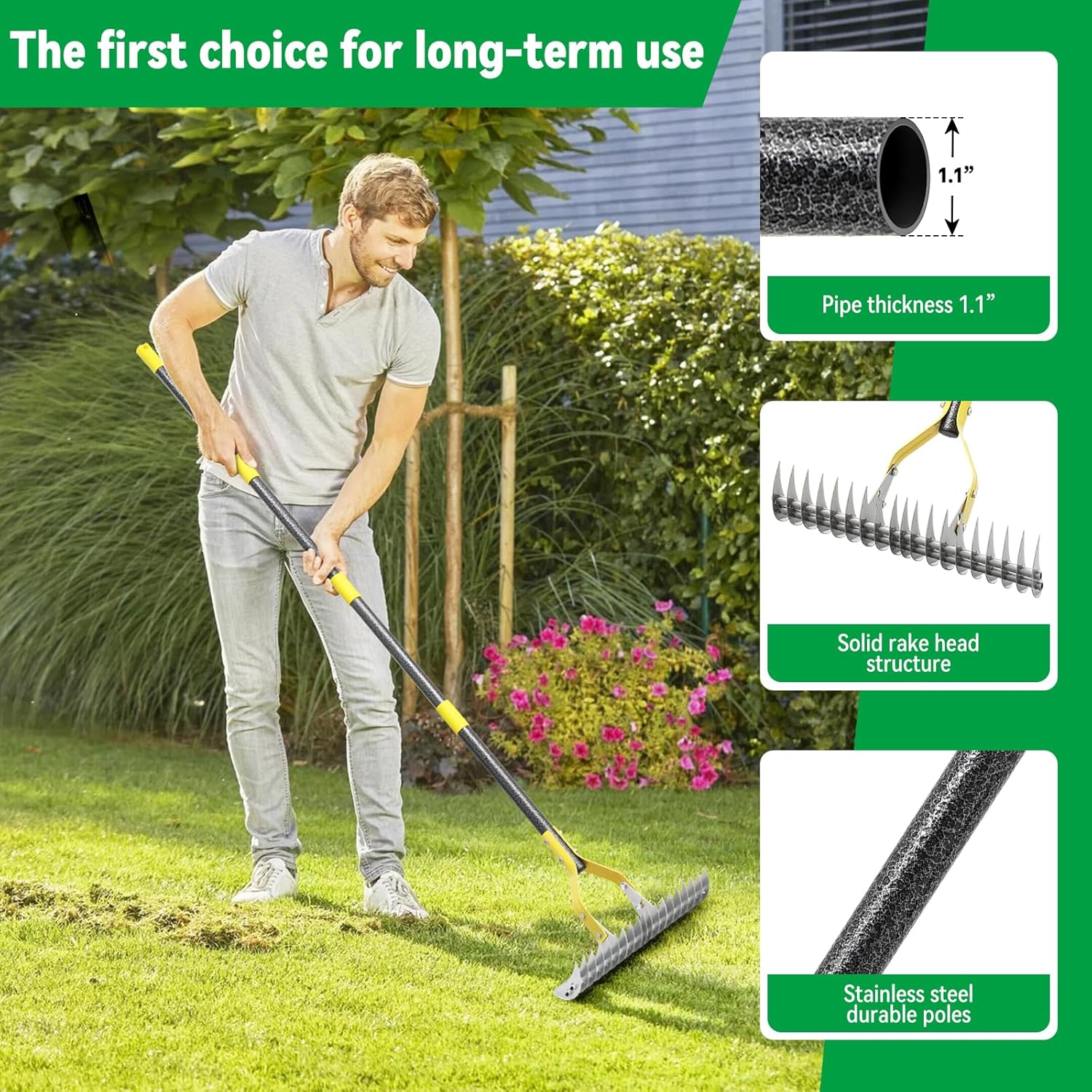 Detalle 2 de Thatch Rake 71-inch stainless dethatcher for lawn