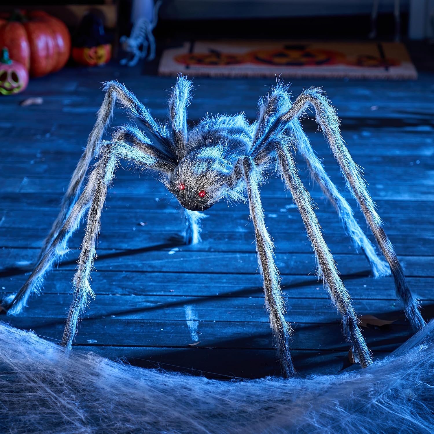 Thumbnail 6 de JOYIN 16484 Giant Halloween Spider Decoration, Gray Plush, Adjustable Legs