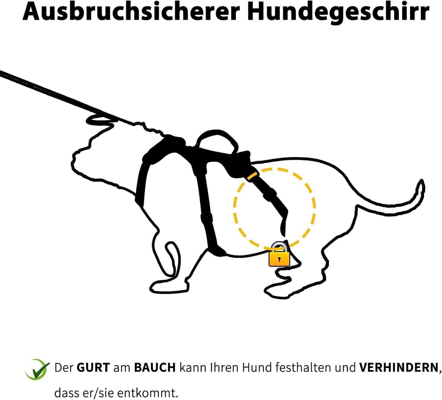 Thumbnail 2 de Huntboo Ausbruchssicheres Sicherheitsgeschirr für Hunde (rosa, M) mit gepolstertem Griff, reflektierend & wasserdicht