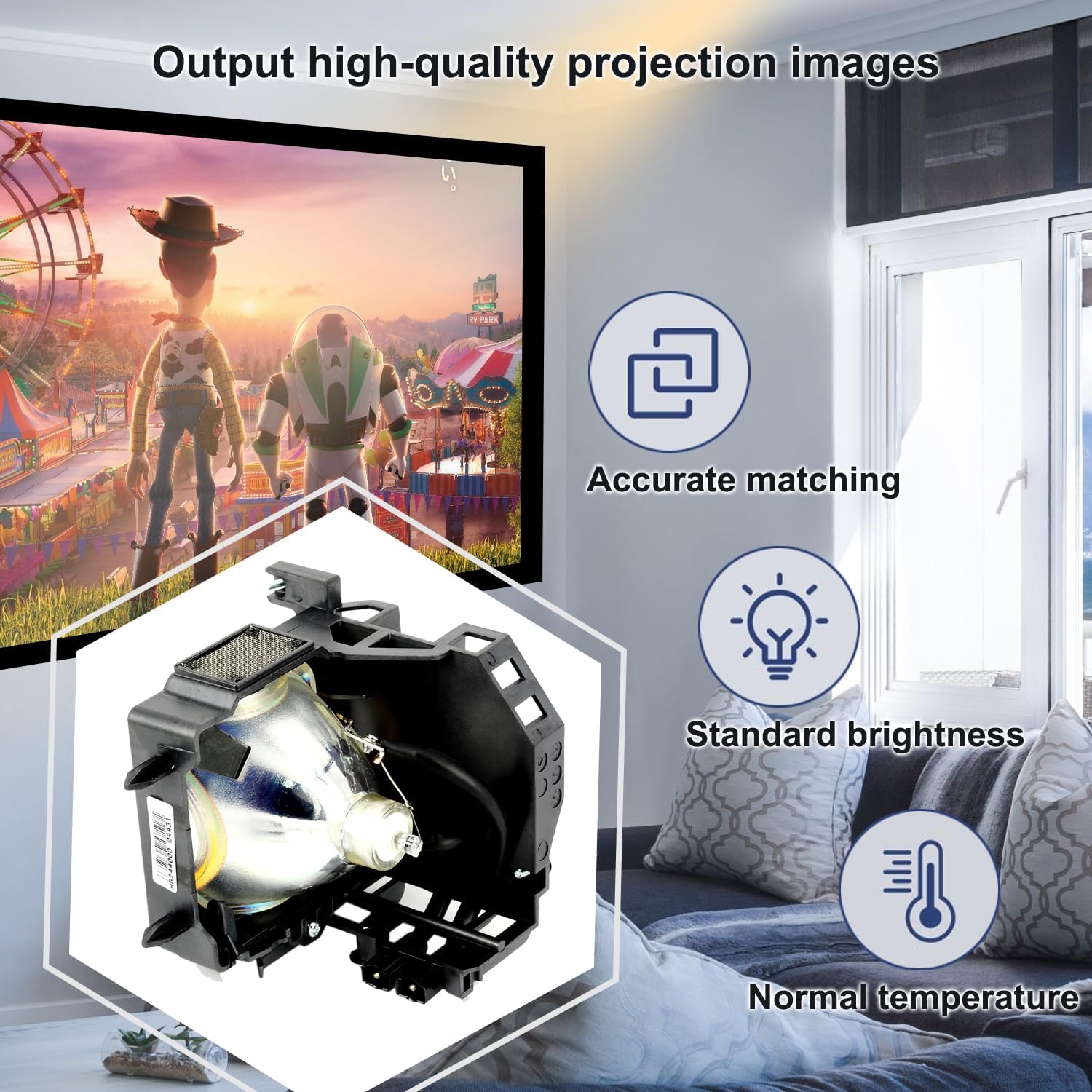 Thumbnail 2 de iReijomoi Replacement Lamp LMP-H201 / LMP-H202 with Housing for compatible Sony projectors