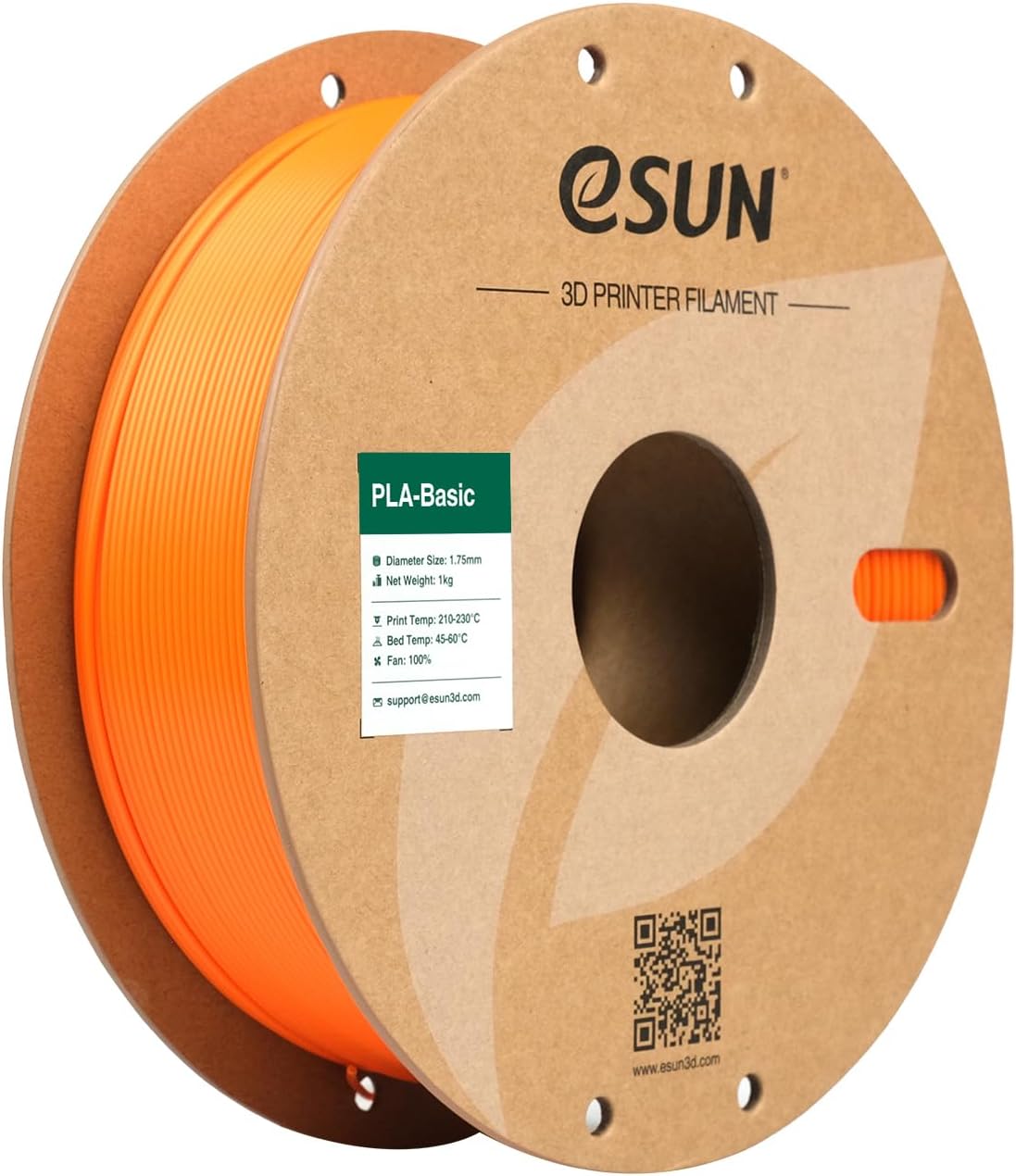 Detalle de eSUN PLA Basic 1,75 mm – Orange, 1 kg Spule, Maßgenauigkeit ±0,03 mm, Schnell-Druck PLA Filament