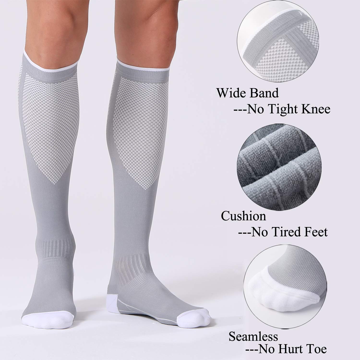 Thumbnail 4 de FITRELL Compression Socks for Women and Men, 20–30 mmHg, Knee-High, 3 Pairs