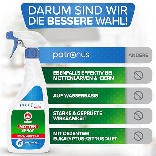 Thumbnail 6 de Patronus Mottenspray [500 ml] – hochwirksamer Abwehr gegen Kleidermotten