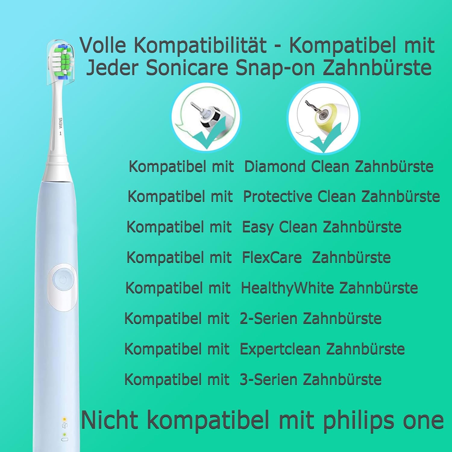 Detalle 2 de WENS Ersatzbürsten 8er für Philips Sonicare