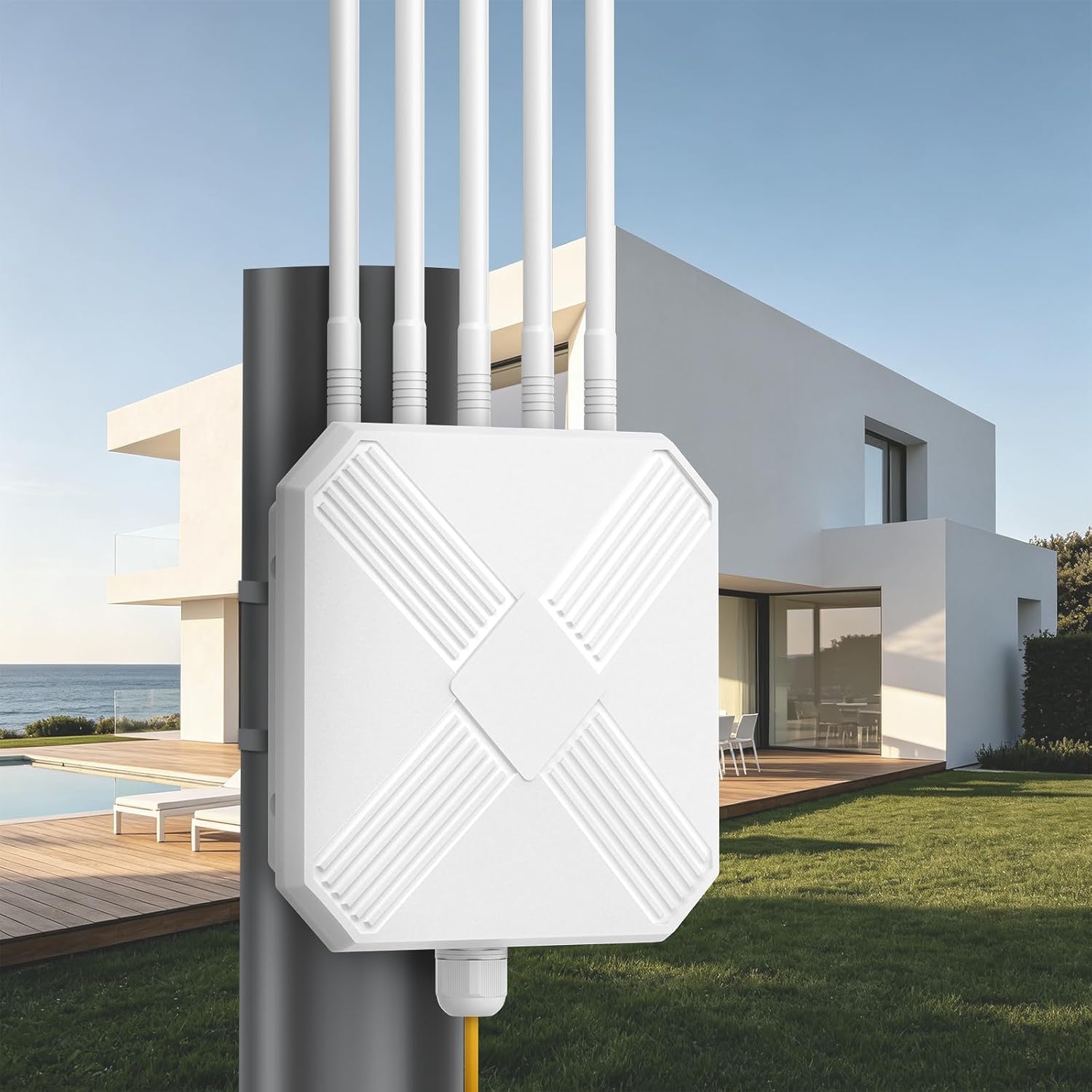 Detalle de Mekupc AX3000 Outdoor WiFi 6 Extender: Long-Range Outdoor AP for Commercial Use