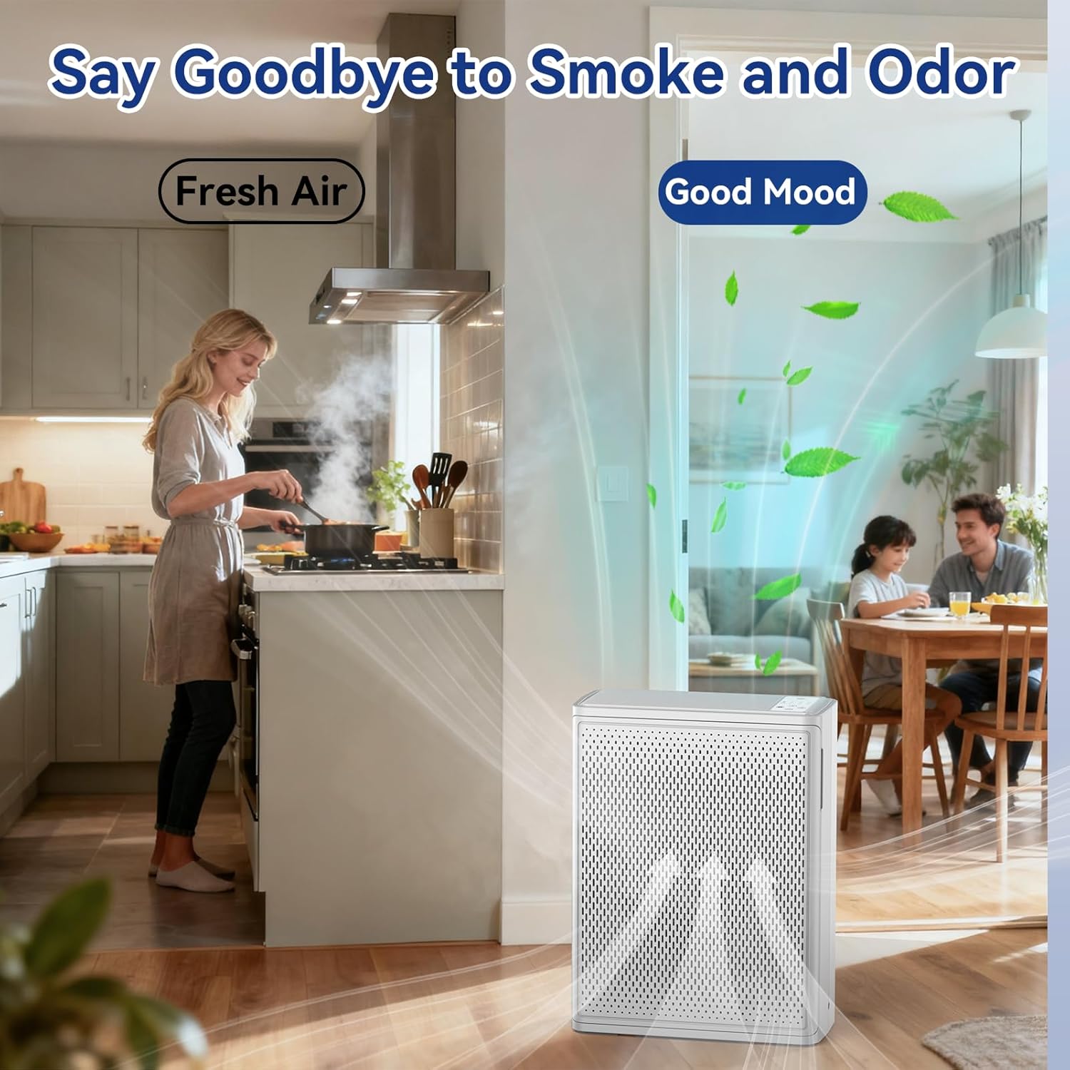 Detalle de YARIKI Air Purifier for Home: 2000 sq ft HEPA, Ultra-Quiet for Sleep