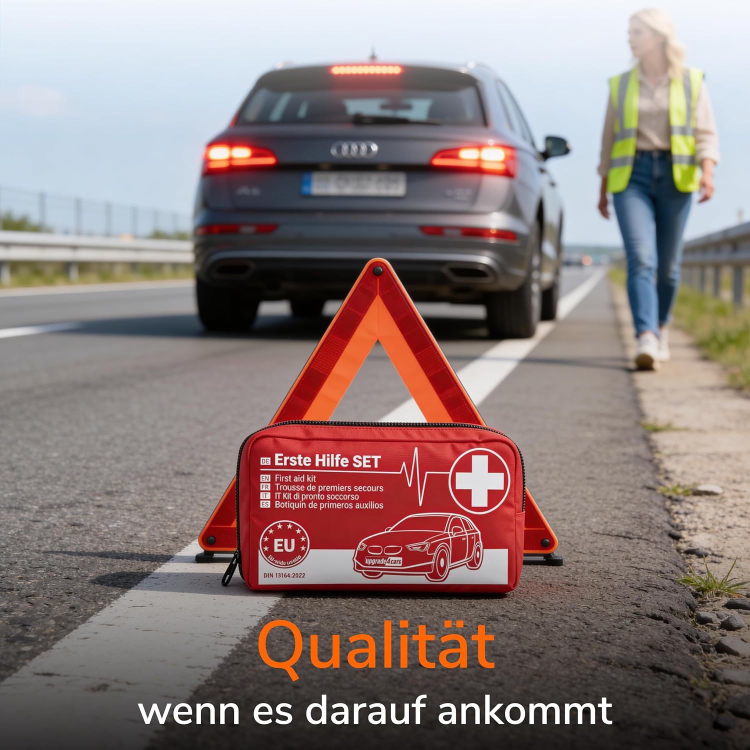 Detalle 2 de 2x Upgrade4cars Auto-Verbandskasten 2026 DIN 13164 (EU-weite Gültigkeit) – Erste-Hilfe-Set für unterwegs & zuhause