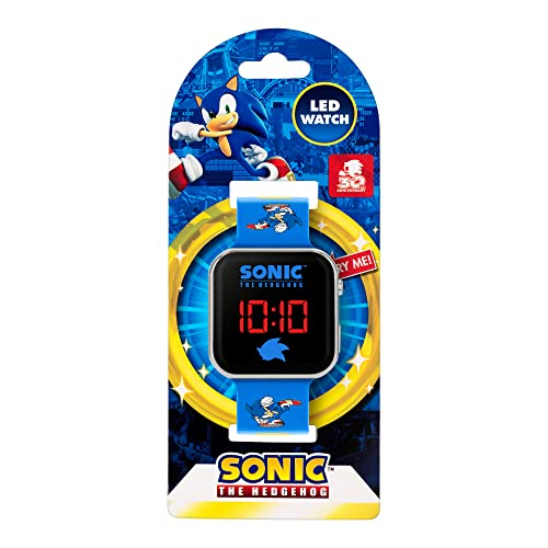 Detalle 1 de Sonic Sega the Hedgehog Blue LED Watch with Printed Silicone Strap SNC4137