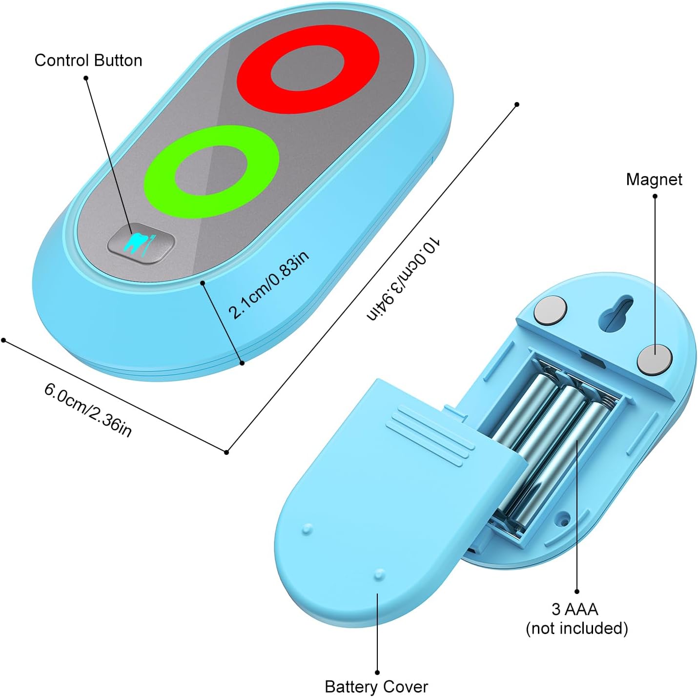 Detalle 2 de Zähneputzen Timer für Kinder (2–3 Minuten) mit Farblichtern, magnetisch & wasserdicht – Blau