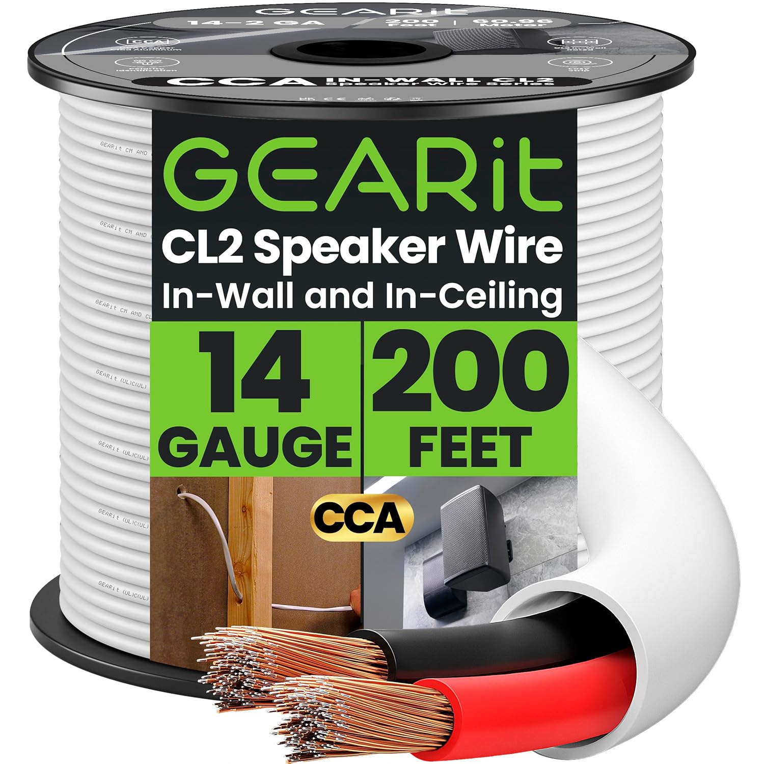 Detalle de GEARit 14 Gauge 200 ft Speaker Wire