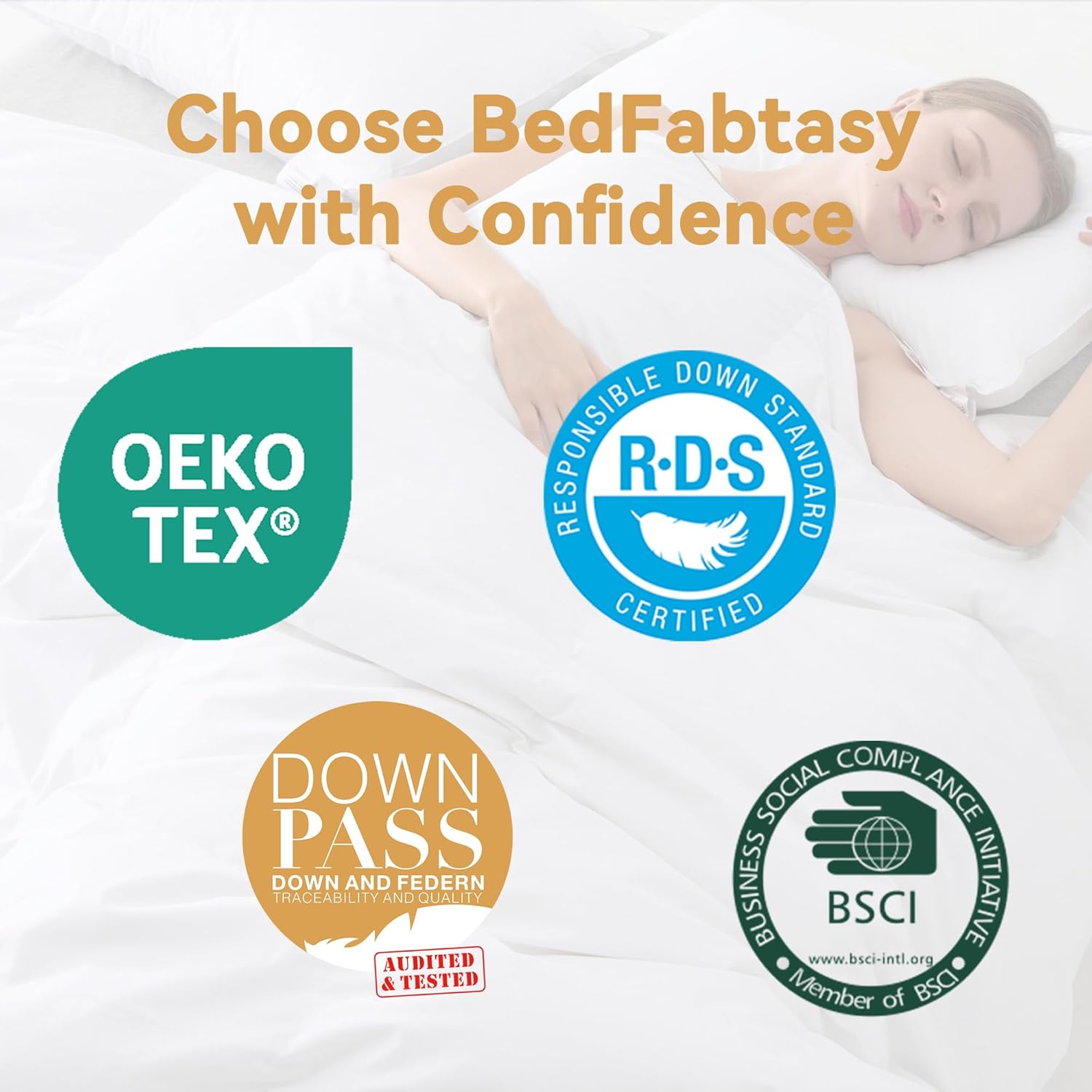 Thumbnail 6 de BedFabtasy Luxury King Size 9 Tog Goose Feather & Down Duvet (600TC cotton cover) — all-season warmth