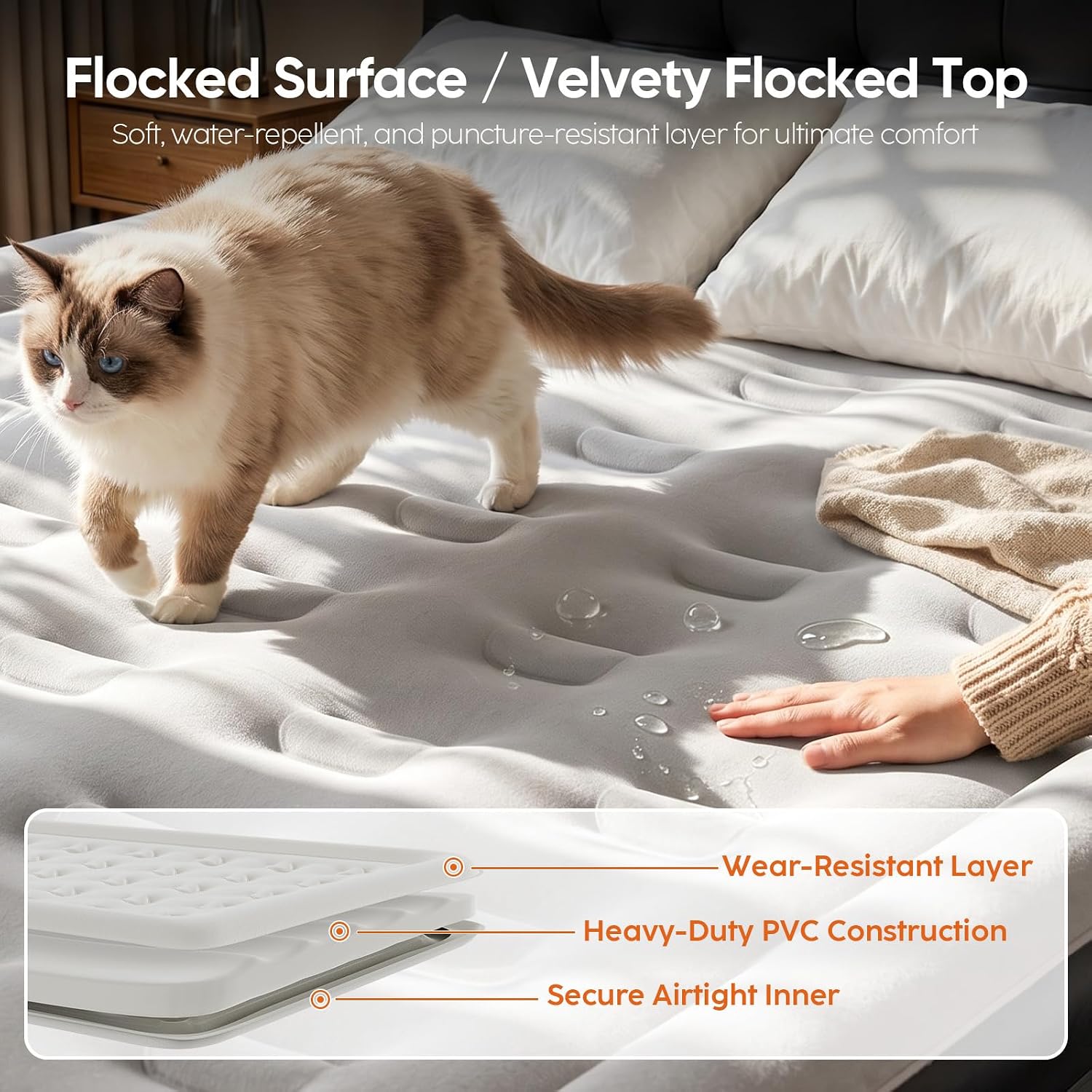 Detalle de DIVON Queen Air Mattress, 18-Inch Raised