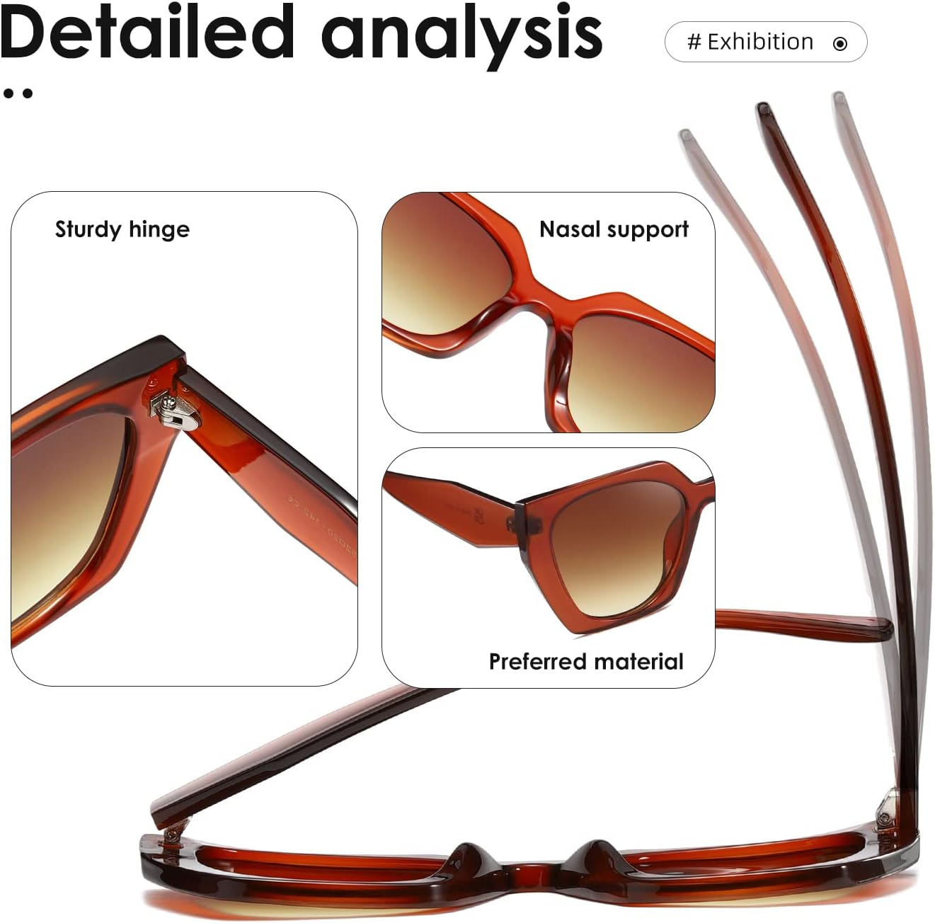 Thumbnail 4 de Kimorn Vision Retro Oversize Sunglasses – UV400 Protection for Everyday Style