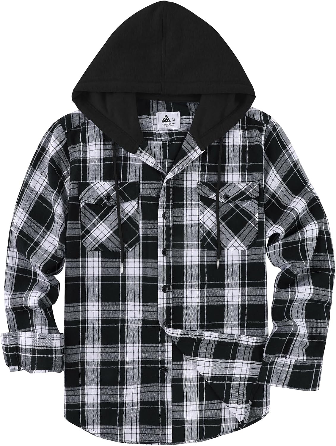Thumbnail 4 de ZITY Men's Flannel Hoodie Plaid Shirt