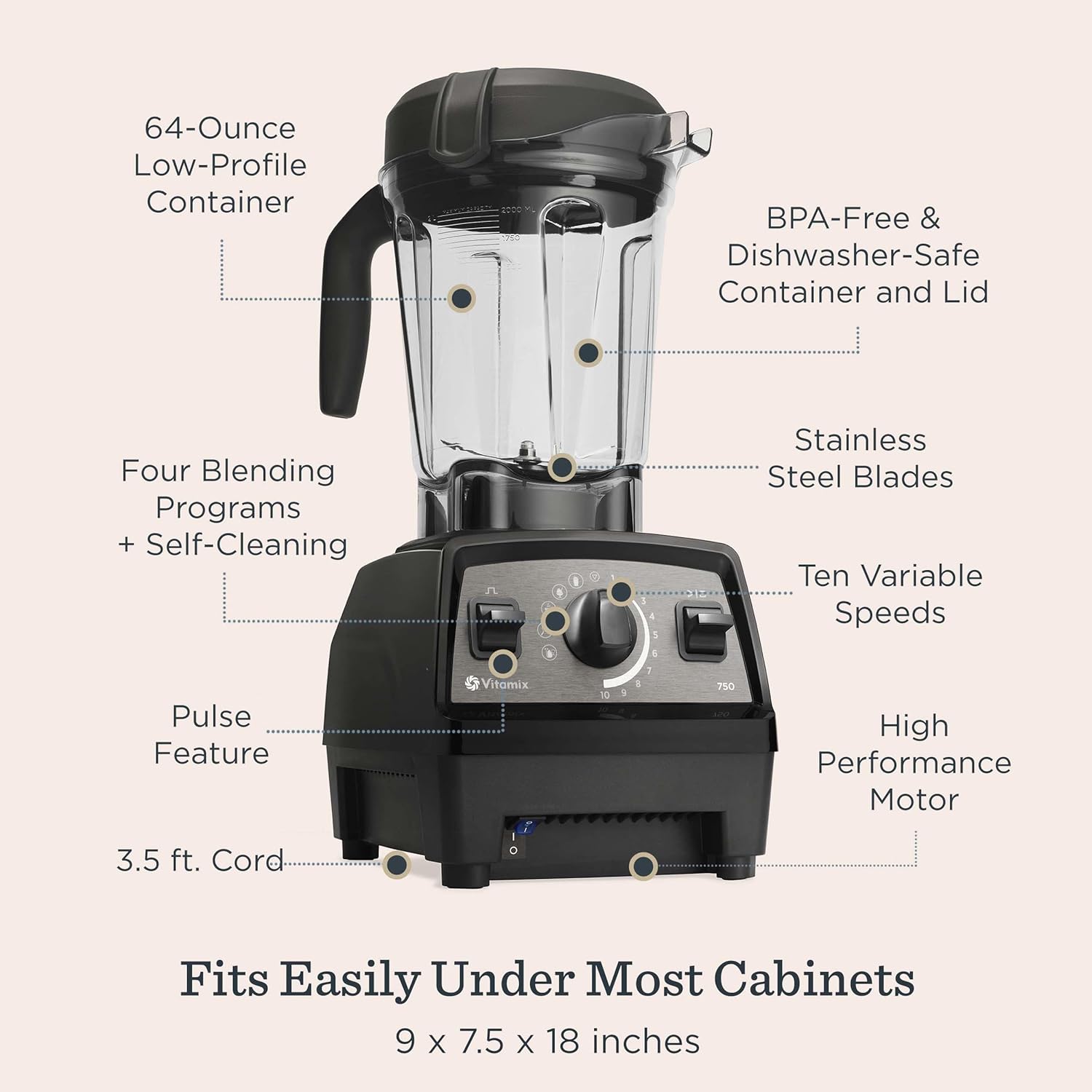 Detalle 2 de Vitamix Propel Series 750 Blender 64 Oz