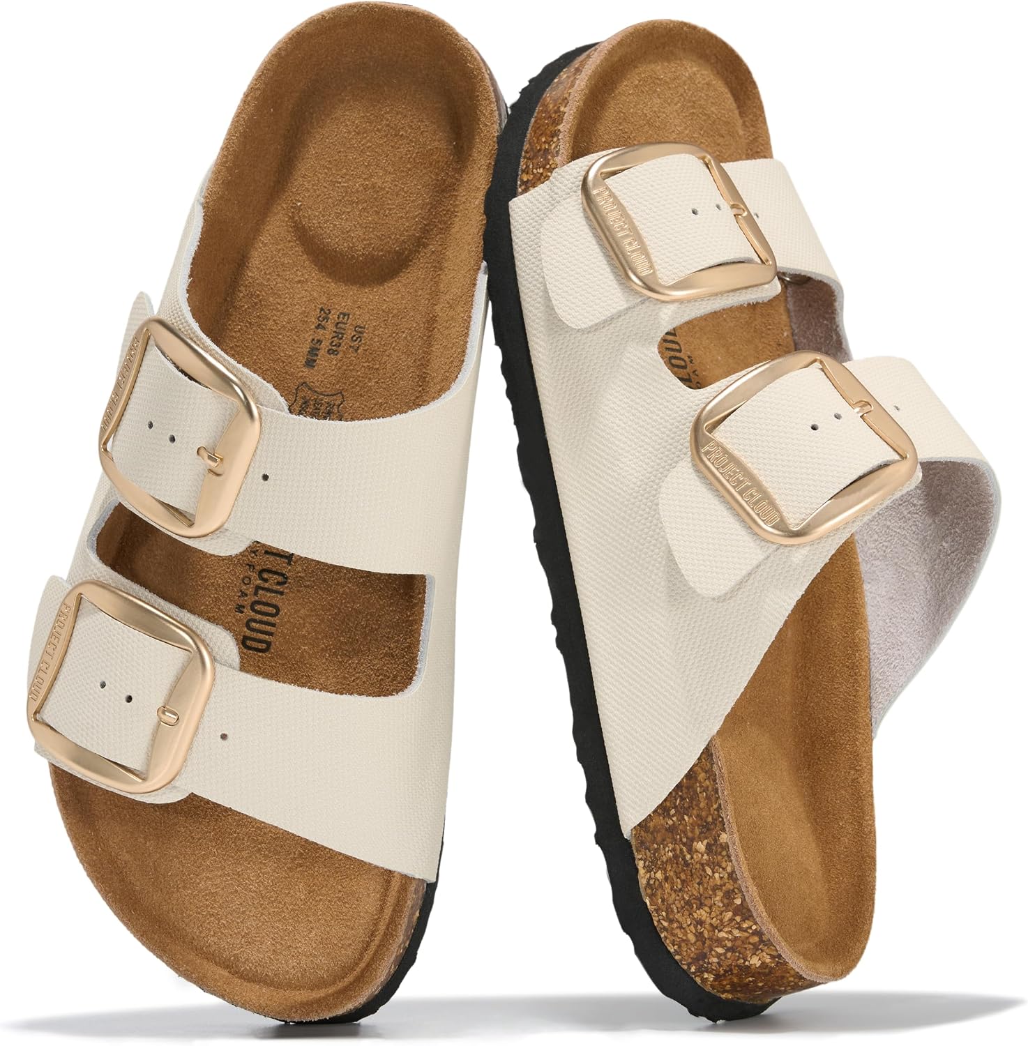 Detalle de Project Cloud 100% Genuine Leather Footbed Sandals for Women (Santorini)