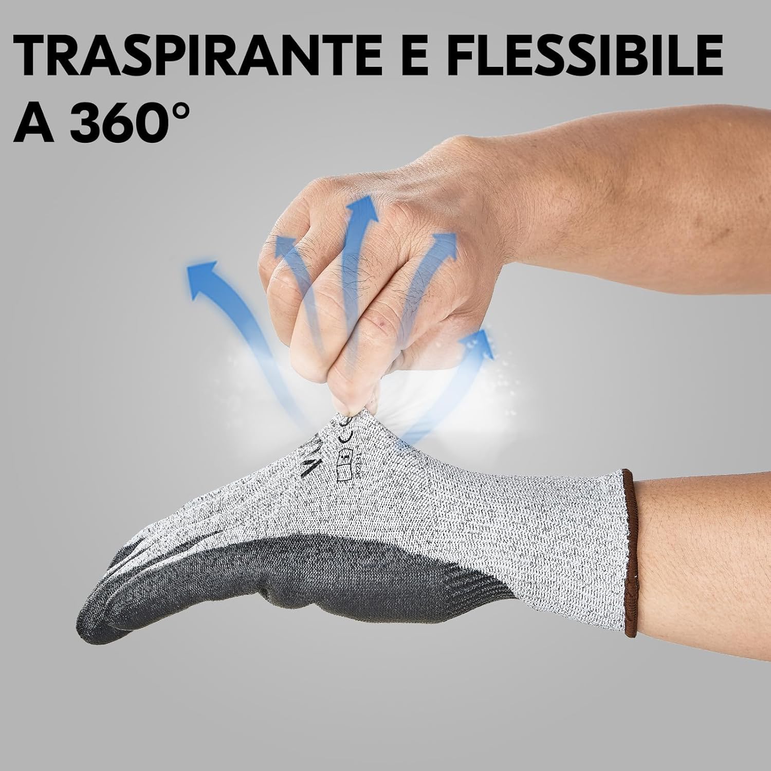 Thumbnail 4 de Vgo... Guanti da lavoro in nitrile antitaglio (2 paia) con HPPE, livello EN388 C e ANSI A3