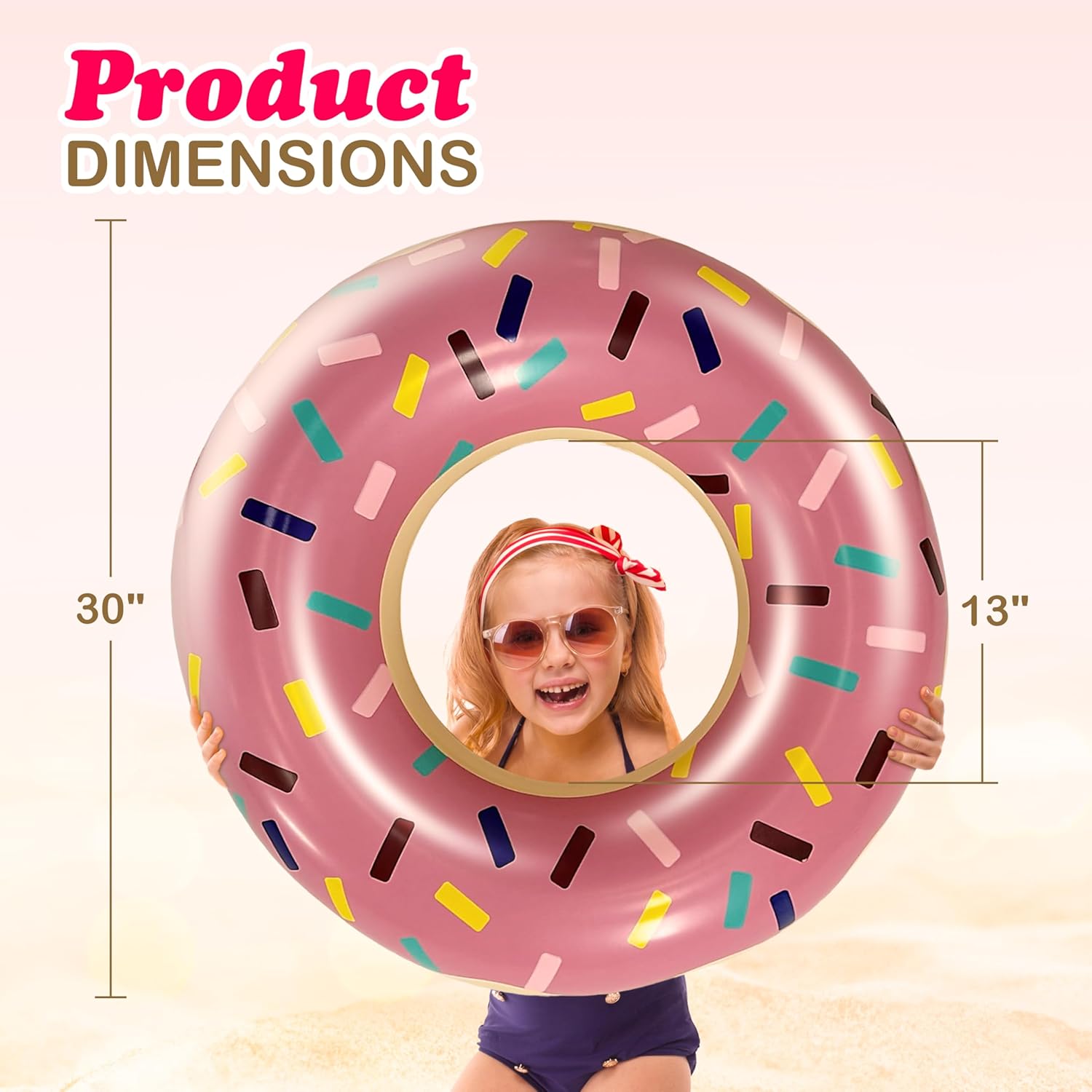 Detalle de 4E's Novelty 4 Pack Donut Pool Floats – 30 inch Inflatable Donuts for Kids & Adults