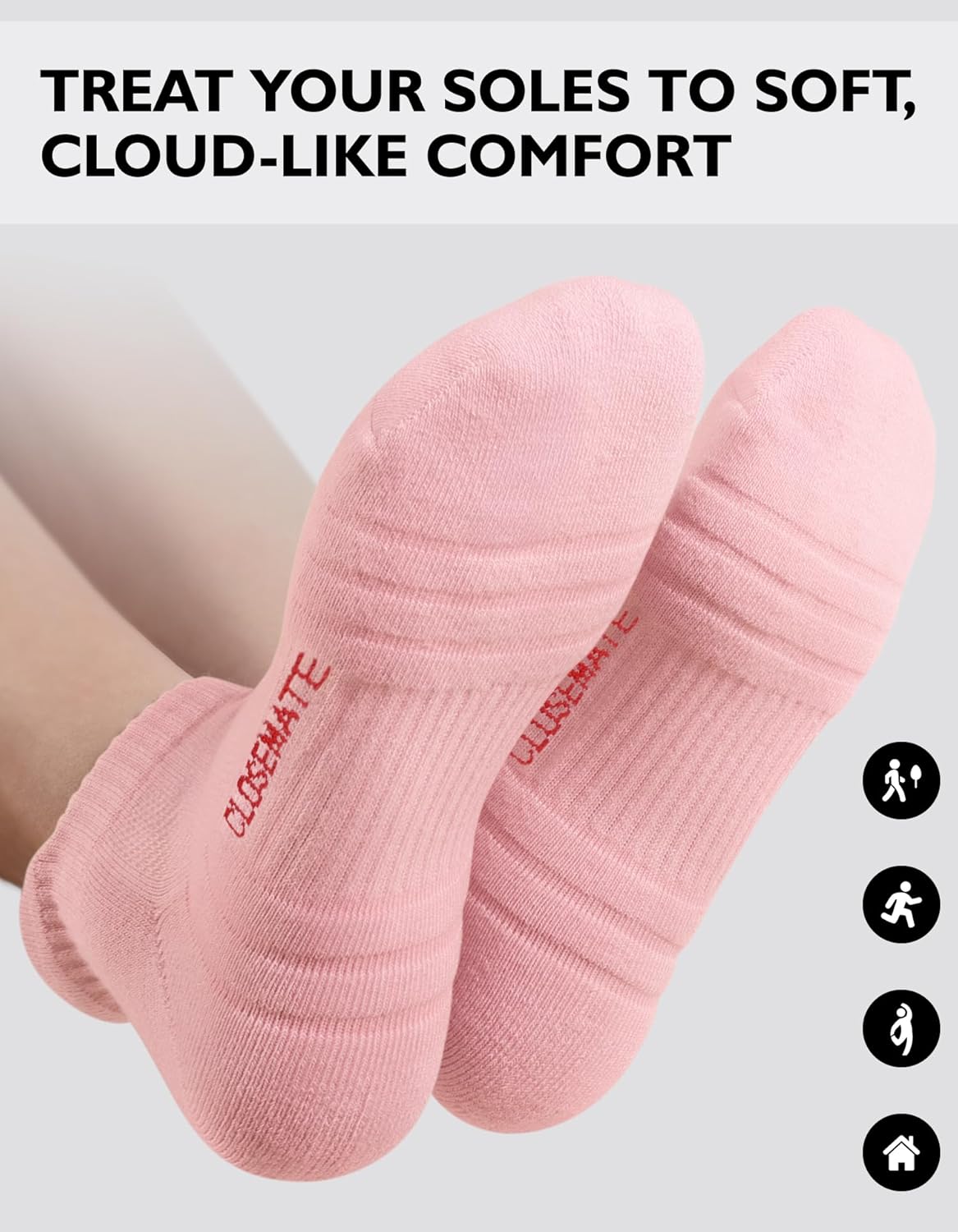 Thumbnail 5 de CLOSEMATE Calzini sportivi donna 6 paia in cotone con maglia traspirante e supporto arco