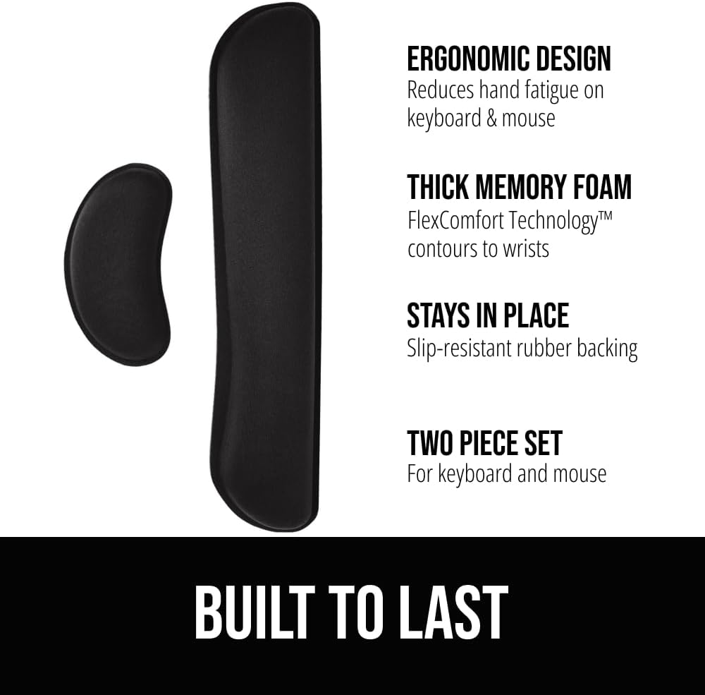 Detalle 2 de GORILLA GRIP Silky Memory Foam Wrist Rest, 2-Piece ⌨