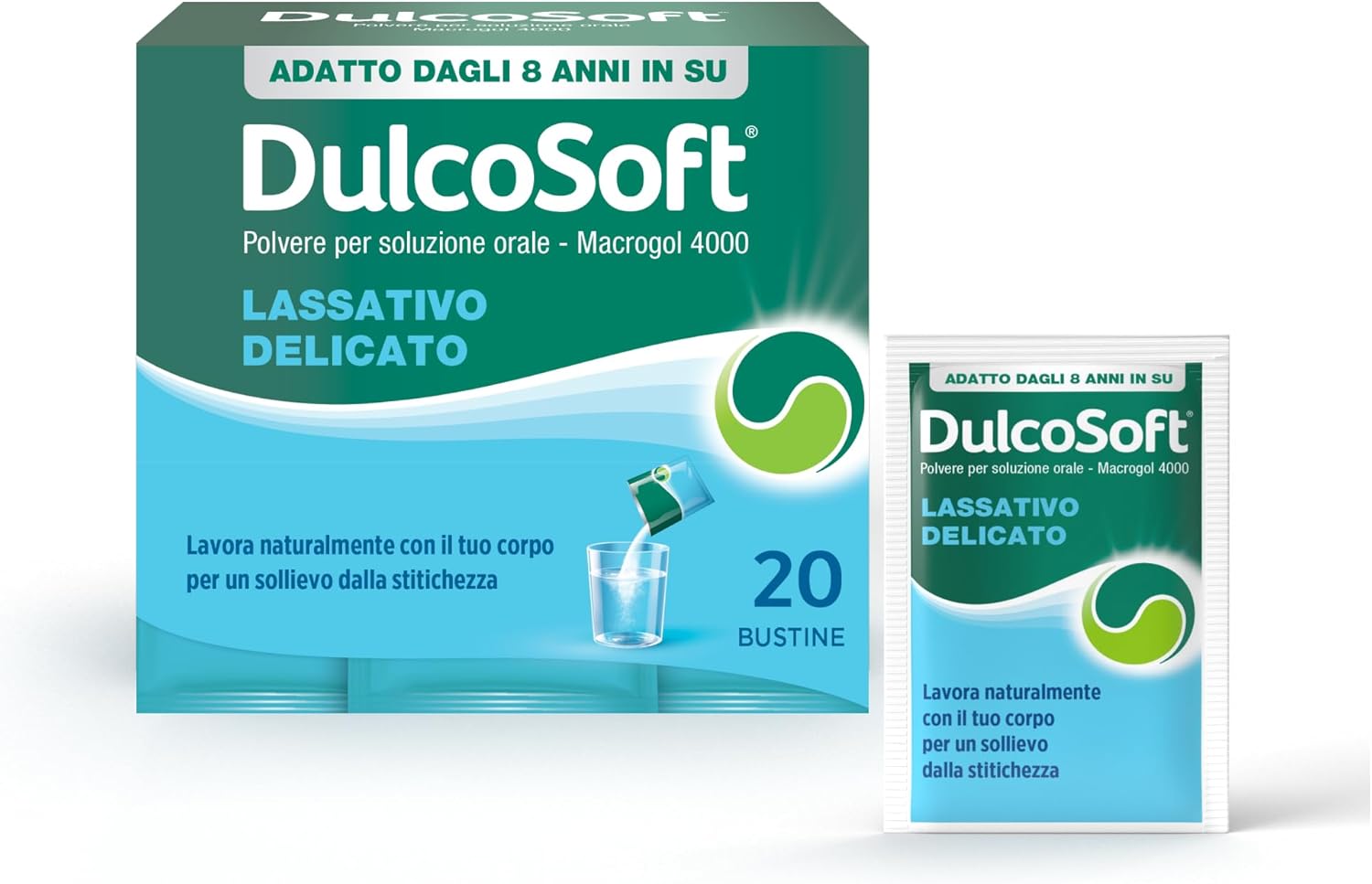 Detalle de DulcoSoft Lassativo Macrogol 4000, 20 Bustine — sollievo delicato per stitichezza