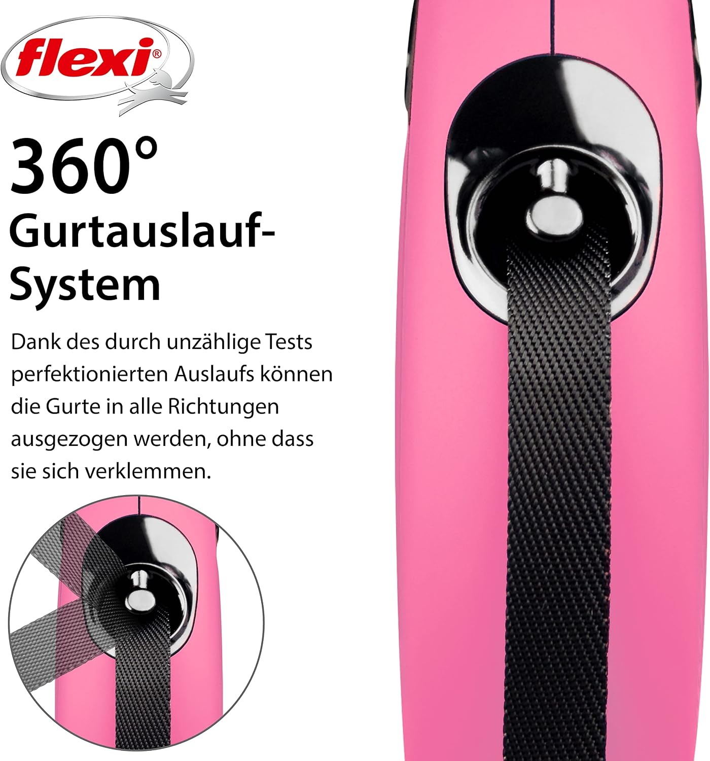 Thumbnail 4 de flexi® Classic M 5m Gurtrollleine Pink für Hunde bis 25 kg – 274 g, 11.6 × 18.8 cm