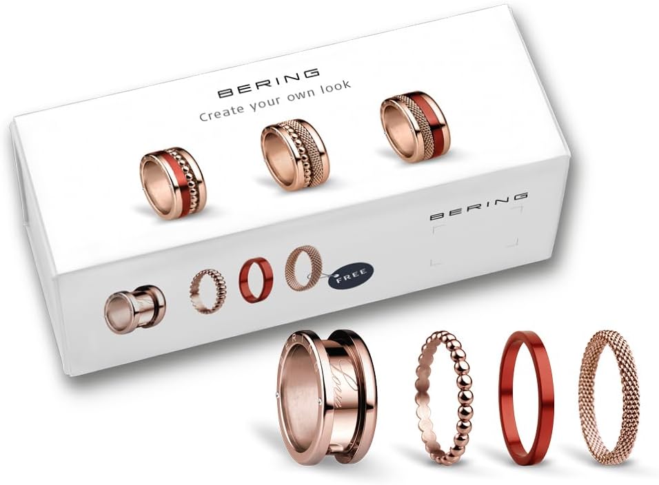 Thumbnail 2 de BERING Arctic Symphony Symphony-Set-D: Anelli intrecciati in acciaio inox con finitura oro rosa