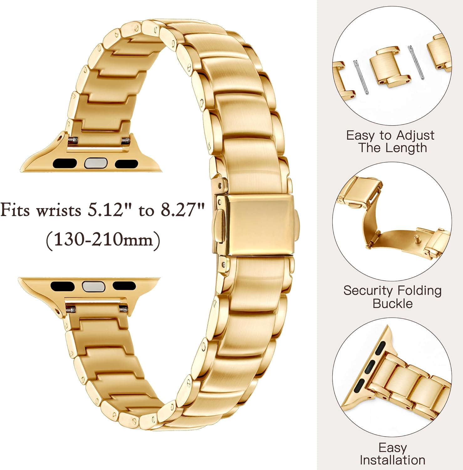 Thumbnail 2 de G-ficu Slim Stainless Steel Strap with Protective Case for Apple Watch (40mm/41mm/44mm)