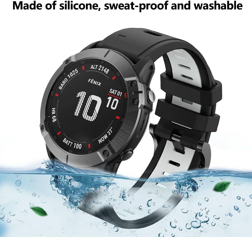 Thumbnail 5 de FiiMoo 22mm Silicone Strap for Garmin Descent G2/Descent G1, Fenix 8 47mm, Tactix 8 47mm and More