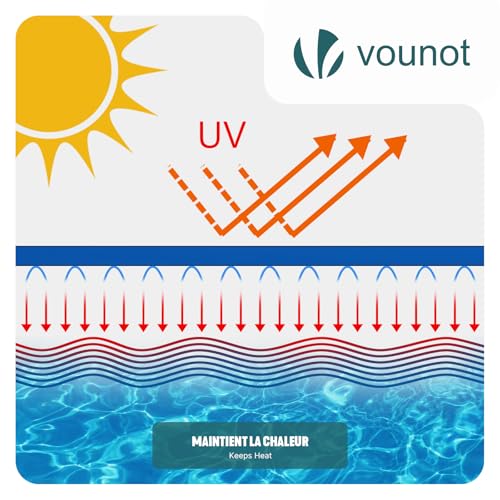Thumbnail 6 de VOUNOT Lona para Piscina Rectangular 10 x 5 m: protección robusta con drenaje central y ojales cada 100 cm