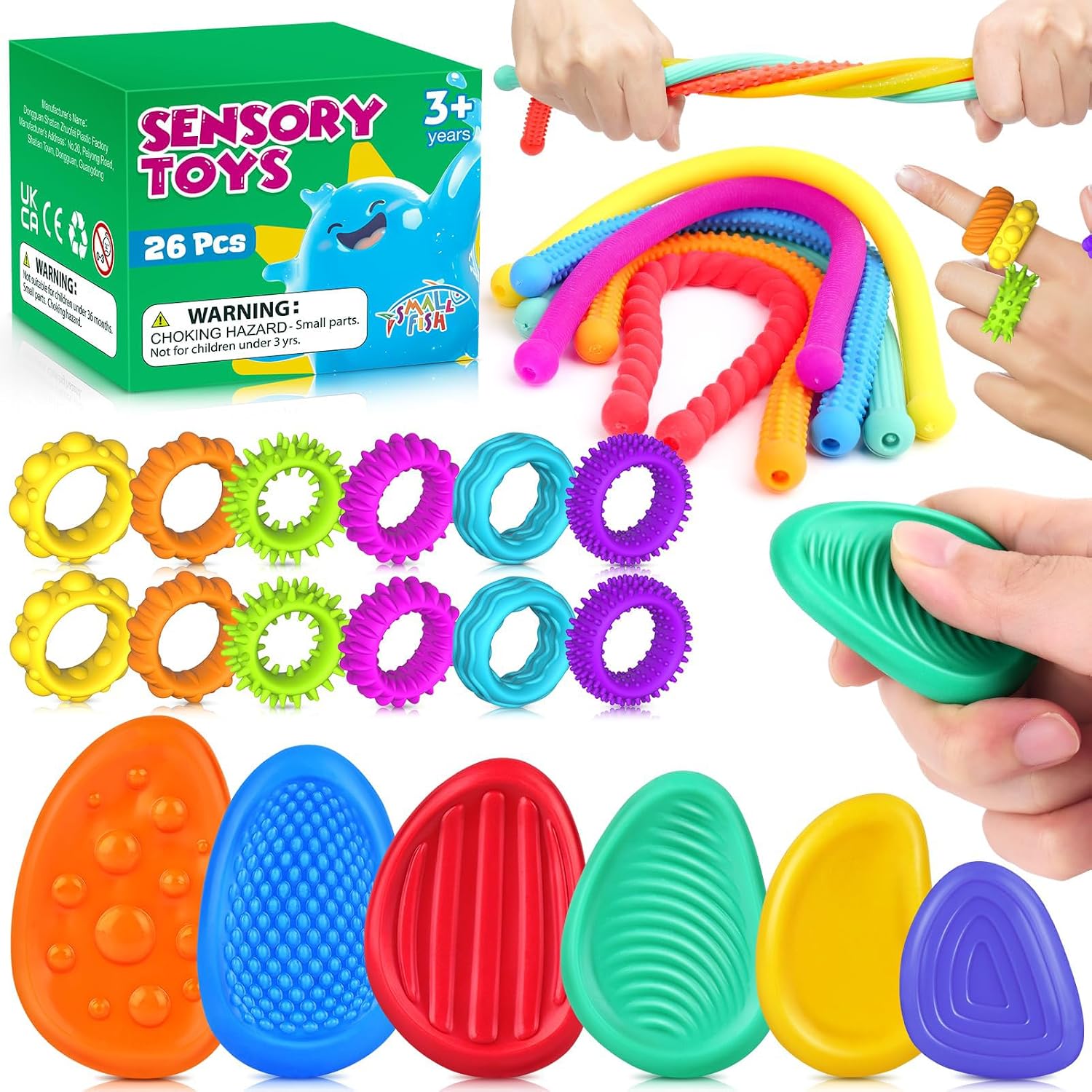 Detalle de SMALL FISH Sensory Fidget Toys, 26-Pack Quiet Classroom Set