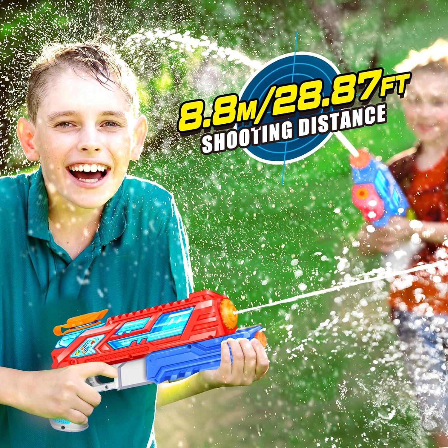 Thumbnail 4 de RONSTONE 2 Pack Kids Water Guns (280ml) with 8.8m Range – Blue & Red
