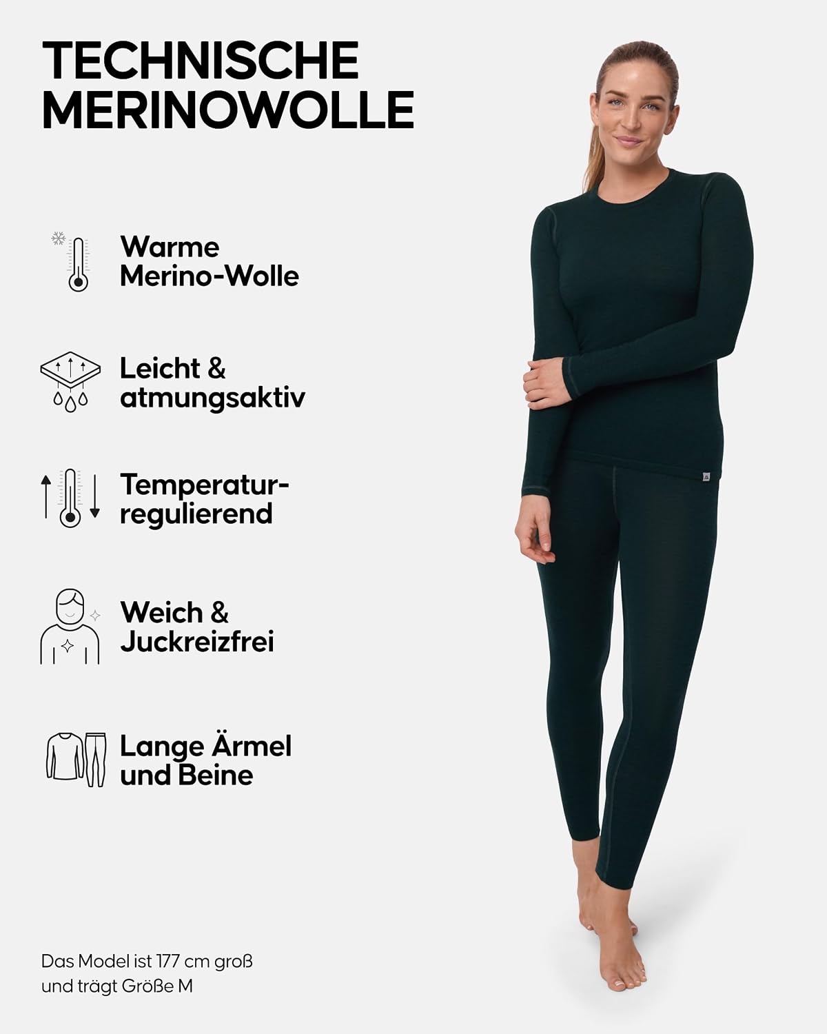 Thumbnail 5 de DANISH ENDURANCE Merino Thermounterwäsche Damen Set