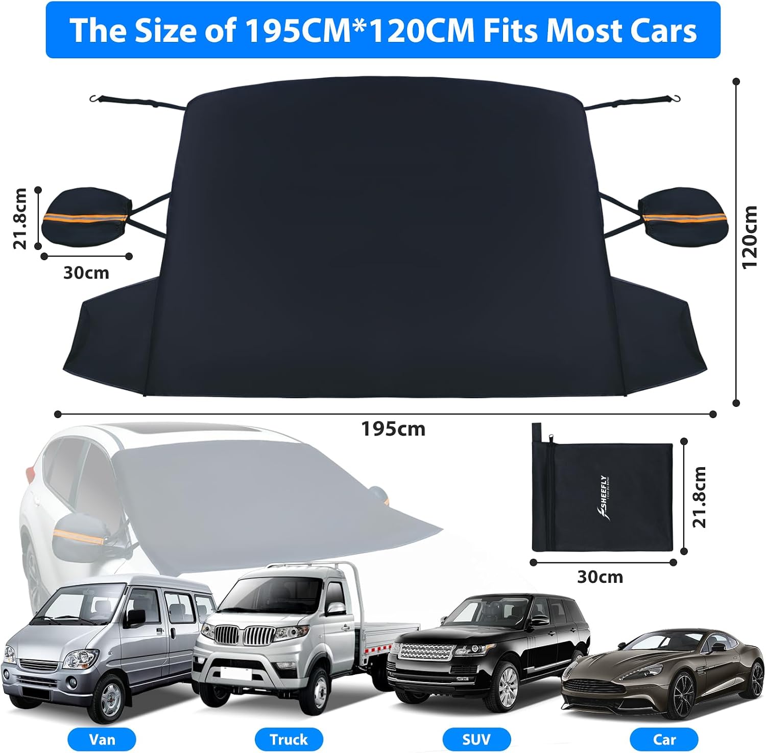 Detalle 2 de SHEEFLY 195 x 120 cm windscreen cover for snow