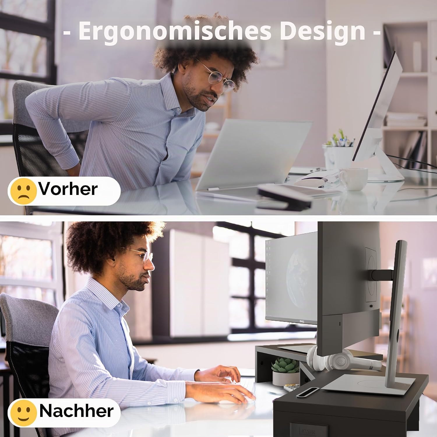 Detalle de BONTEC Monitorständer Holz