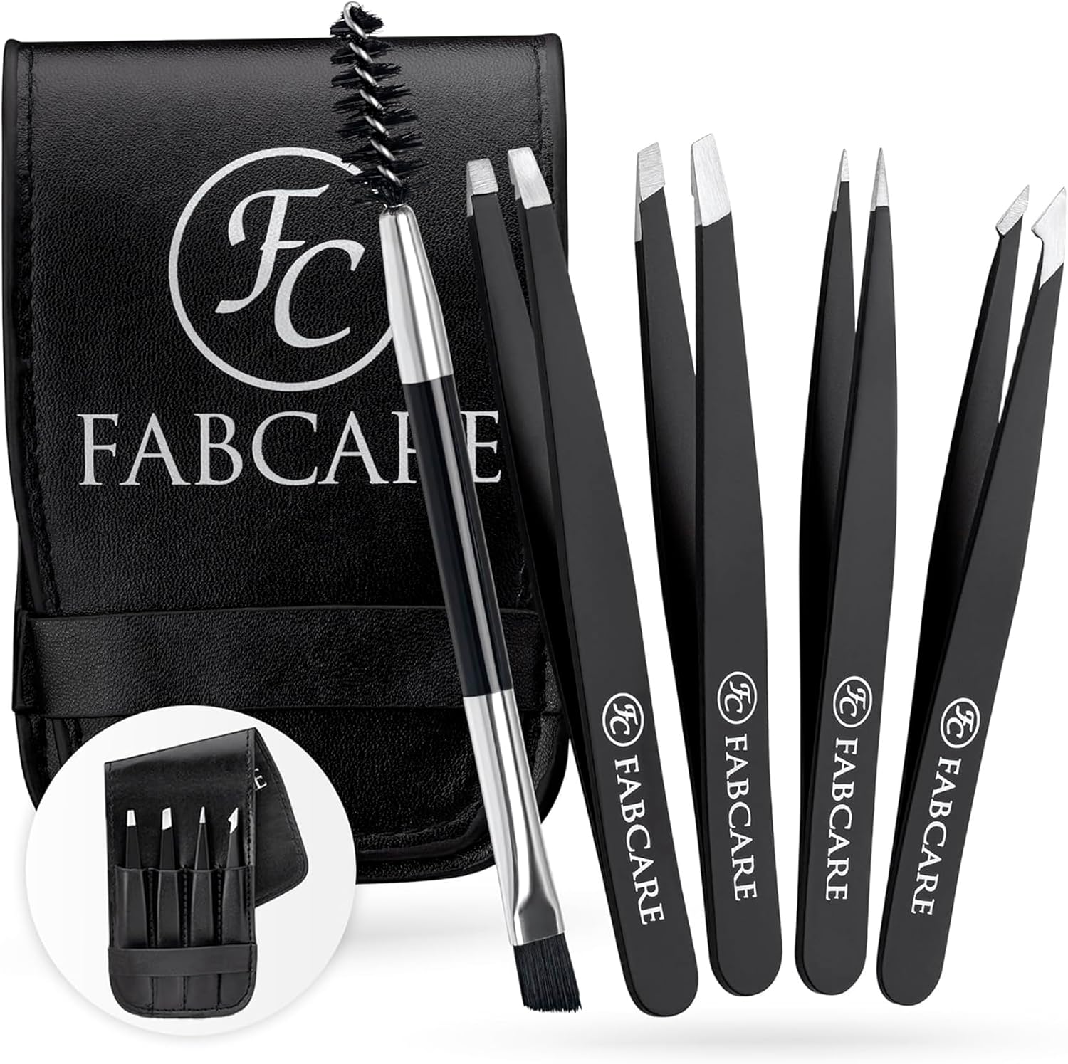 FABCARE Kit pinces à sourcils 4 pcs ✂