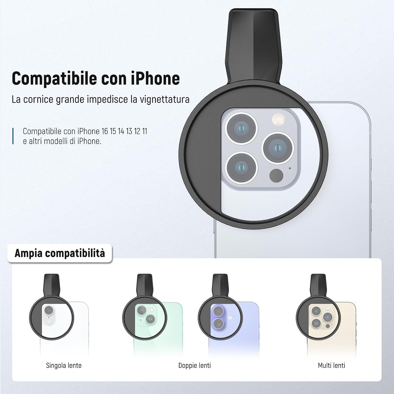 Thumbnail 1 de NEEWER kit filtro 2in1 67mm CPL + Black Diffusion 1/4 con clip per smartphone