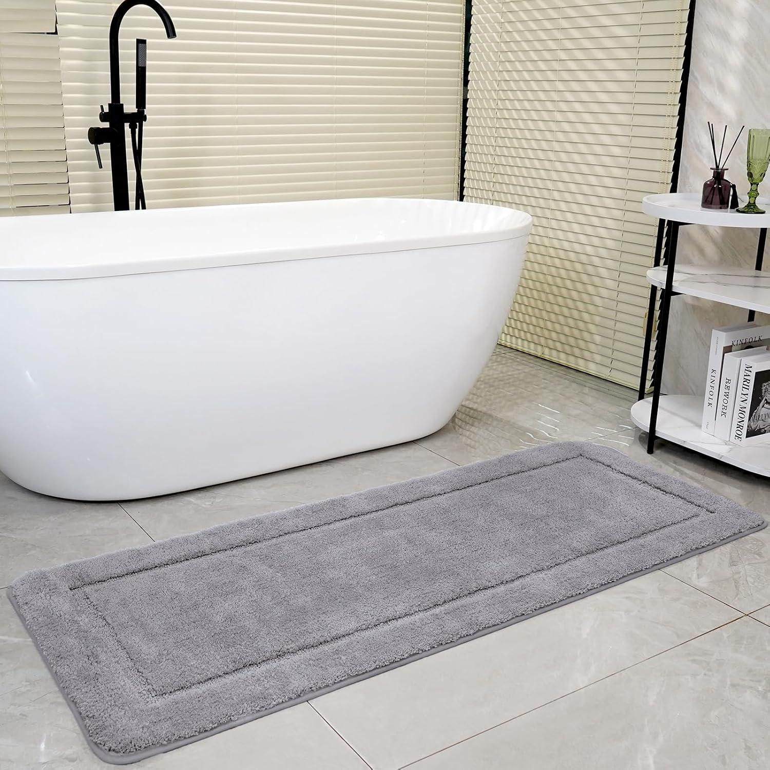 Detalle de SOANNY Grey Bath Mat 60x150 cm