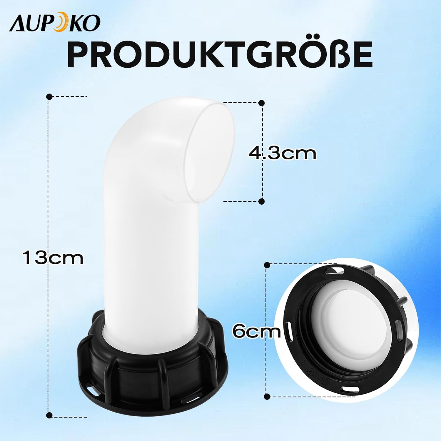 Thumbnail 1 de Aupoko IBC Ablaufstutzen Zubehör – 60 mm Innenkappe, 2er-Set mit Ventil und Schlauchanschluss