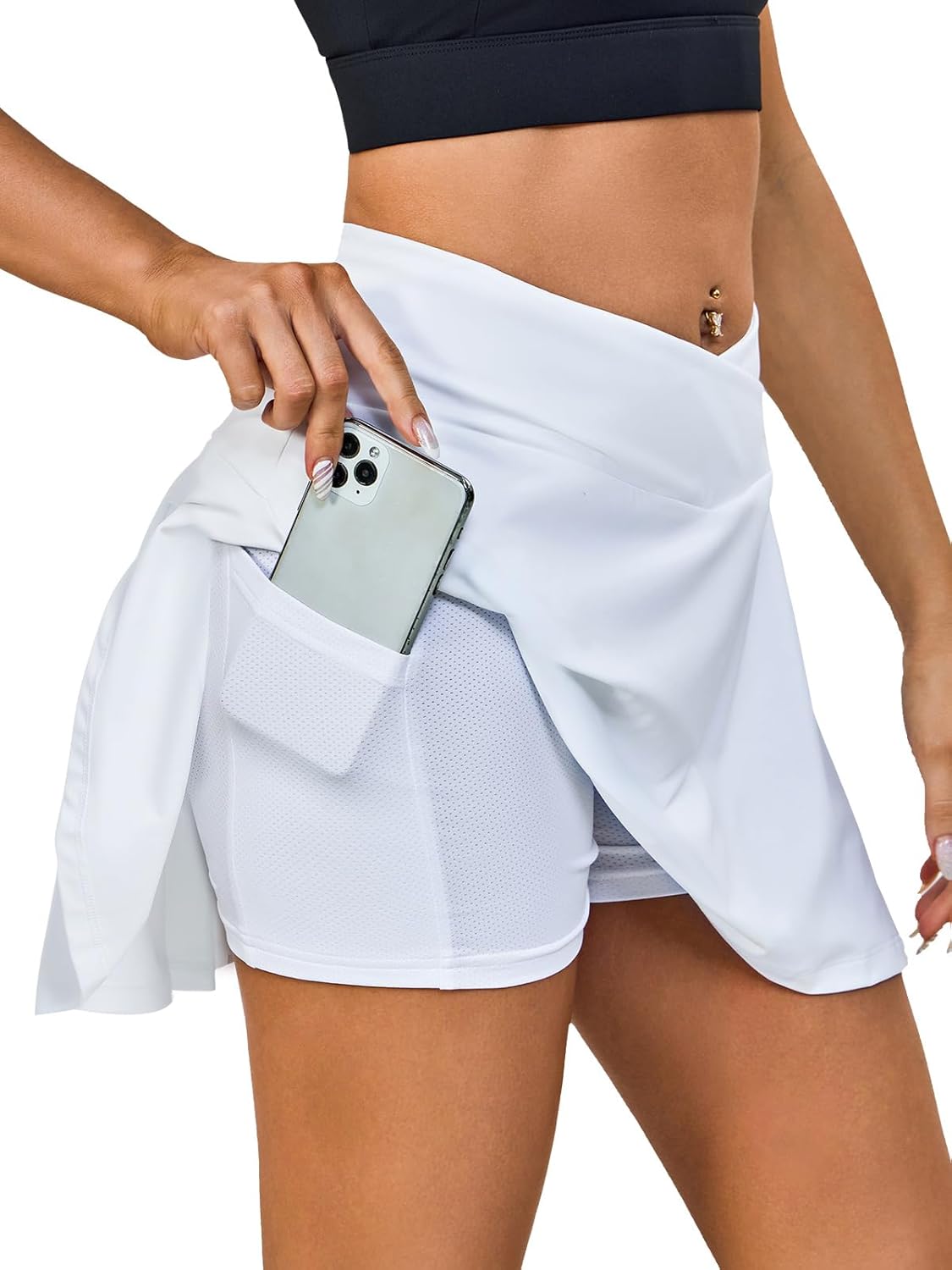 Thumbnail 6 de Jupe de tennis plissée avec short intégré Kefiyis pour femme, taille haute
