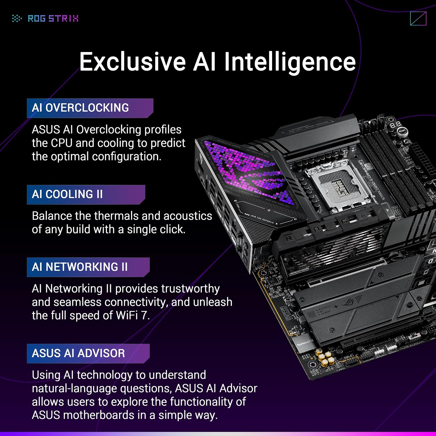 Detalle 2 de ASUS ROG Strix Z890-E Gaming Motherboard 7X M.2