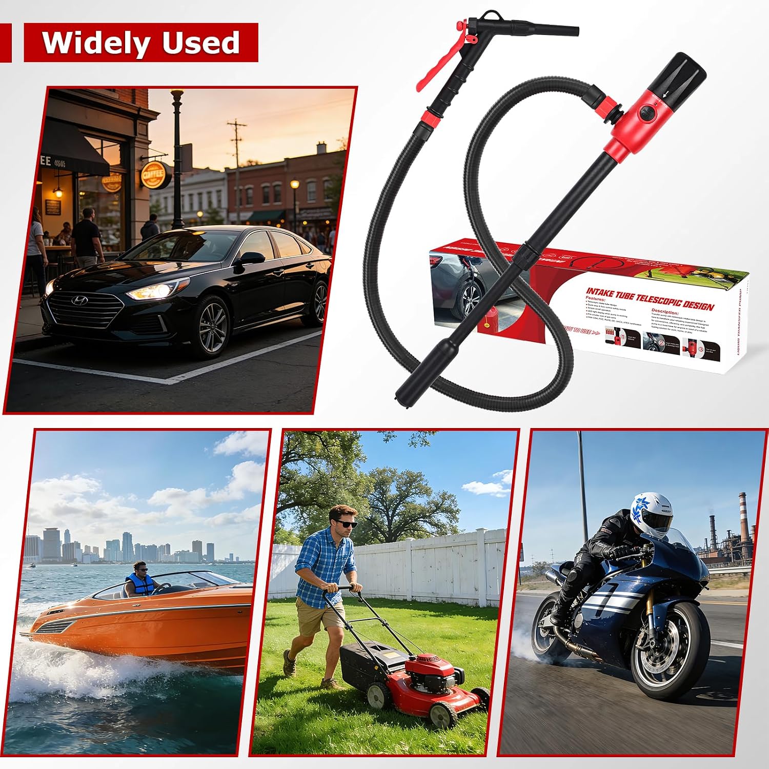 Thumbnail 6 de innhom 3.2GP Battery Powered Fuel Transfer Pump (12 L/min) with 54" Leak-Proof Hose