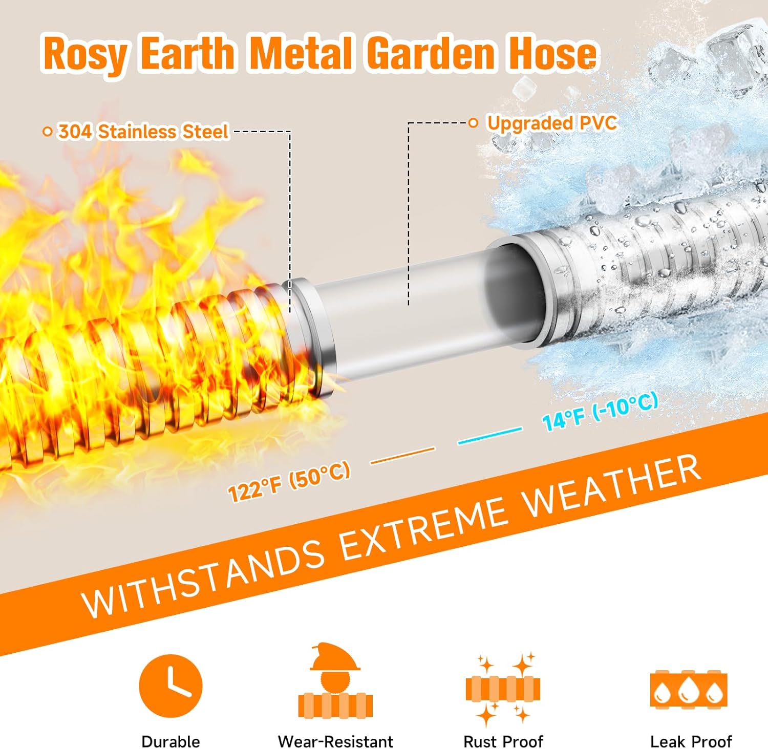 Detalle 1 de Rosy Earth Expandable Garden Hose, 100 FT