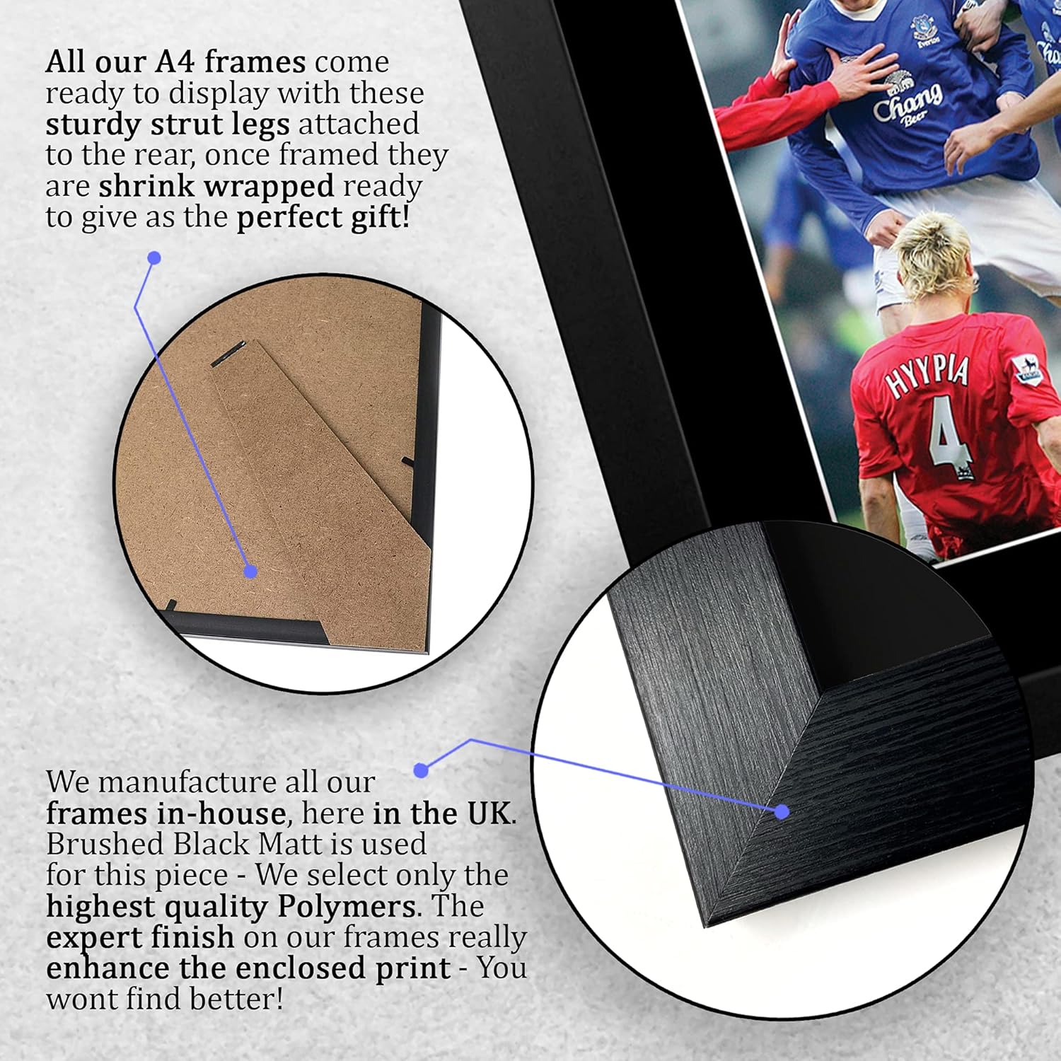 Thumbnail 6 de HWC Trading Duncan Ferguson signed framed A4 autograph photo display gift