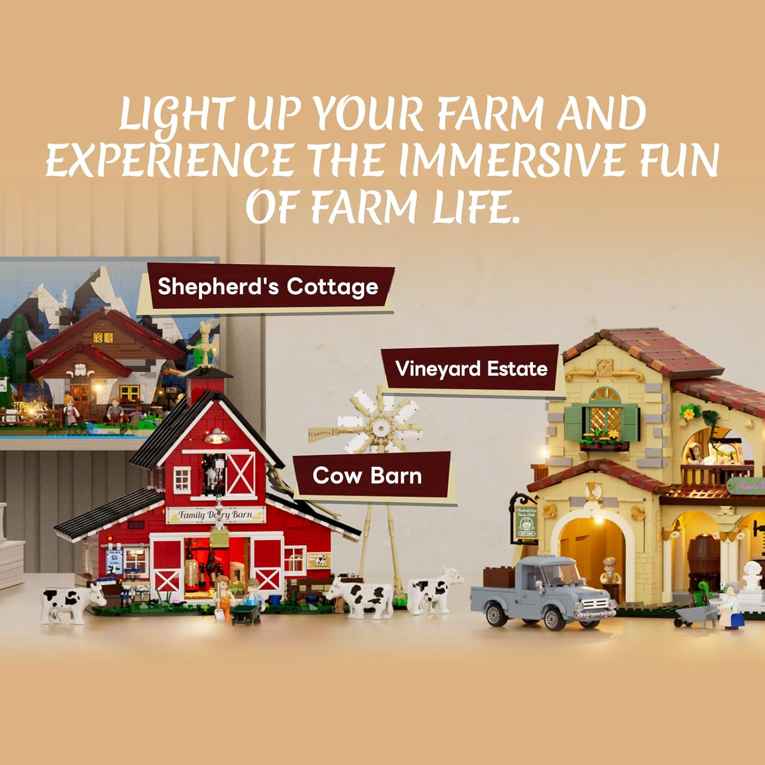 Thumbnail 5 de Lumibricks Weinbau-Anwesen Beleuchtungs Bausteine Set mit LED – 2.800 Teile (Farm-Series Modellbausatz)