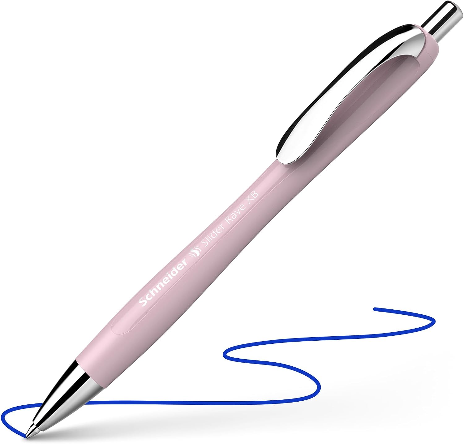 Detalle de Schneider Slider Rave XB Kugelschreiber – Rosé, 5 Stück, Blauer Tintenfluss